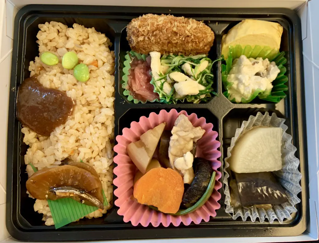 Delicious shinkansen train bento box