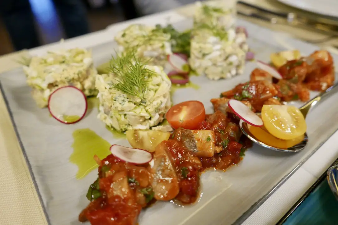 Herring in a salad and with paprika and peppers