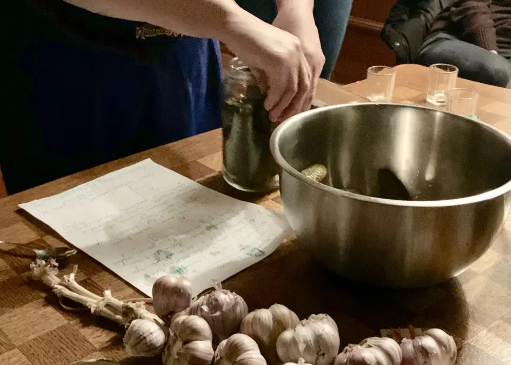 Making cucumner pickles in Poland