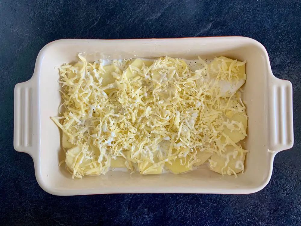 Scalloped potatoes ready for the oven