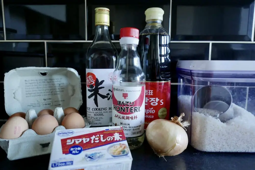 Ingredients for Tamago Donburi