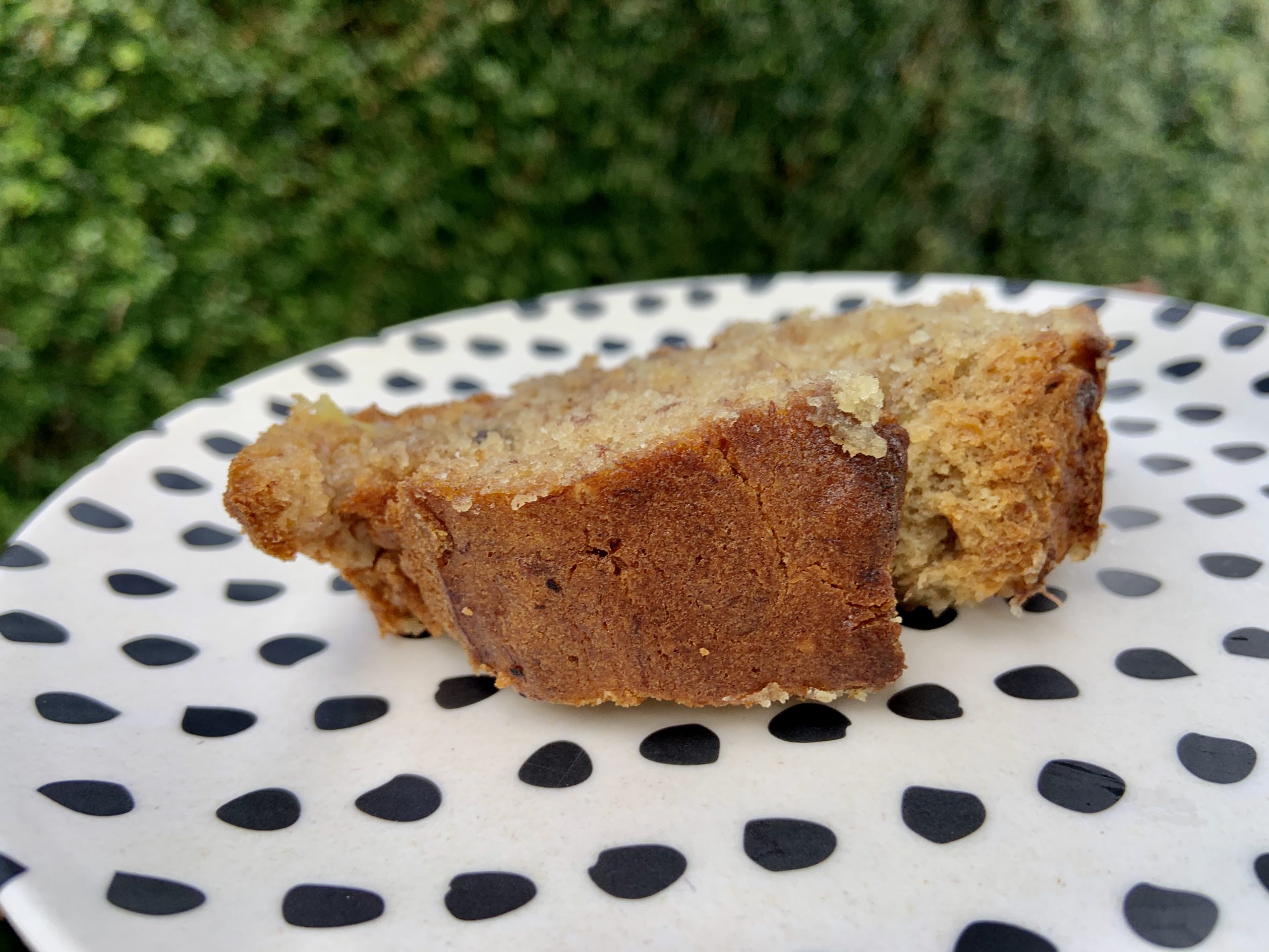 A slice of whisky and cherry banana bread