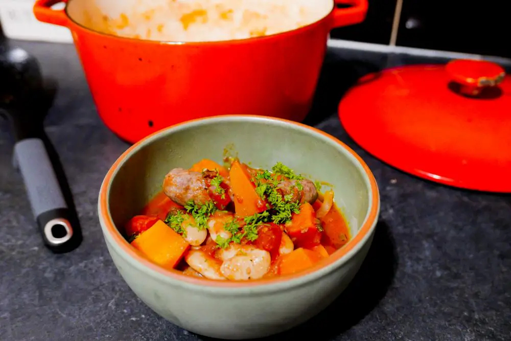 Matt Tebbutt's sausage casserole with Wild and Game venison sausages