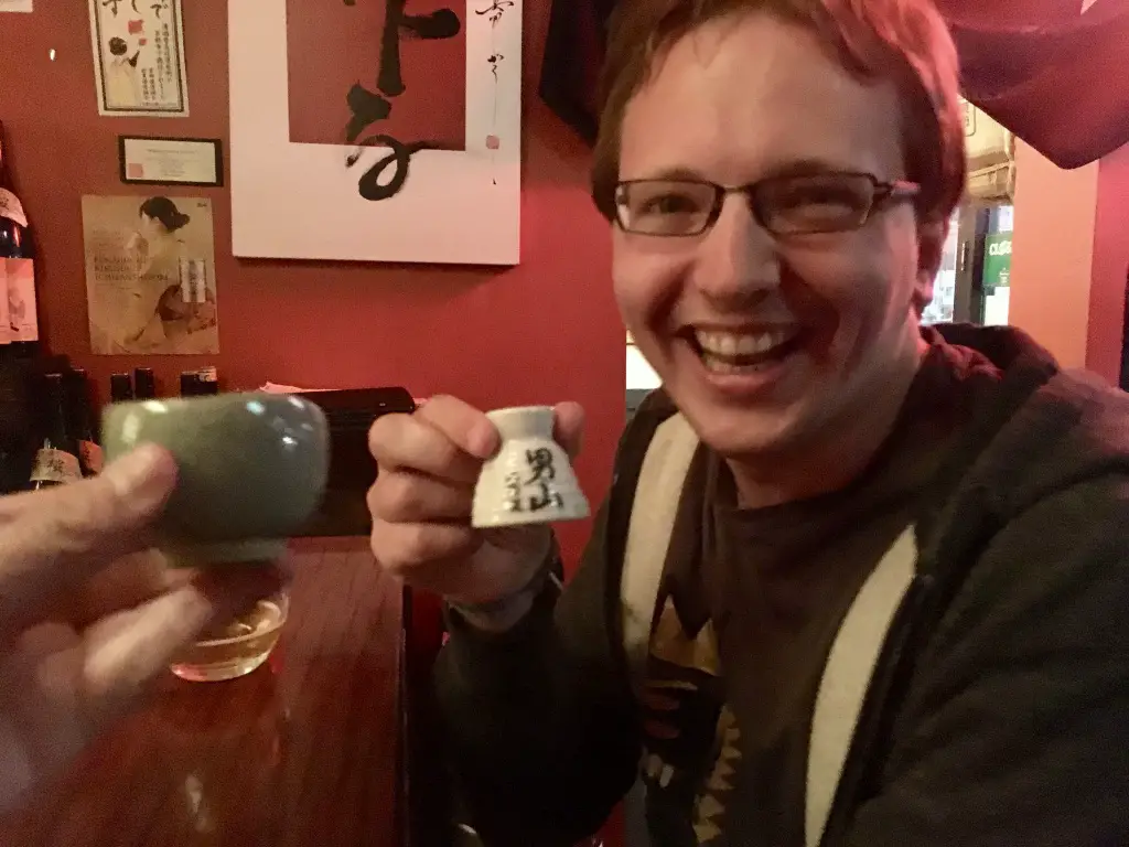 Rich drinking Sake in Nihonshu Shochu & Sake Bar