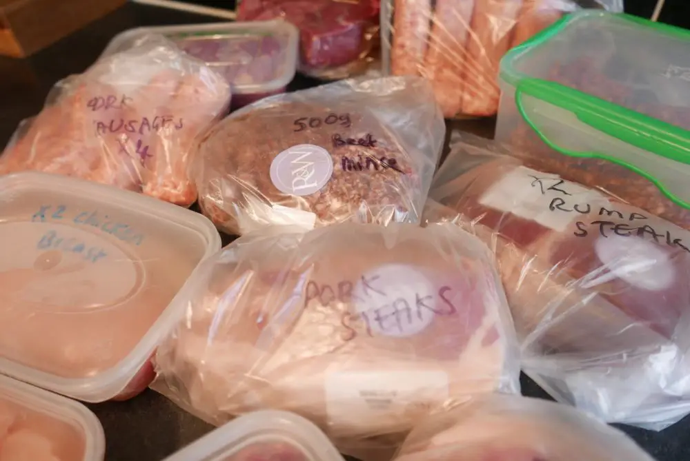 Portioned meat ready for the freezer