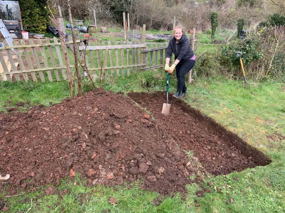 working in the garden