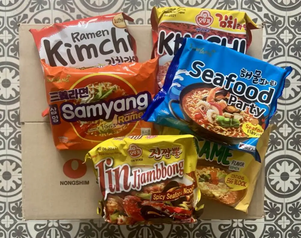 Selection of instant noodles