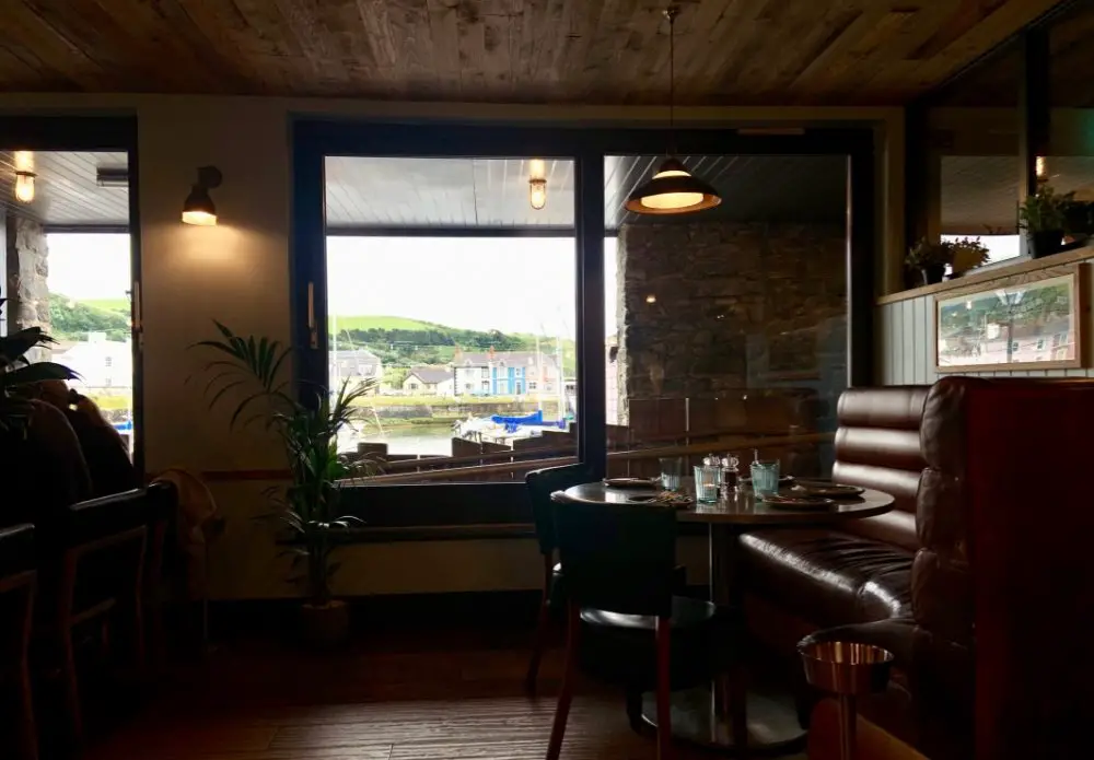 Inside Harbourmaster restaurant in Aberaeron