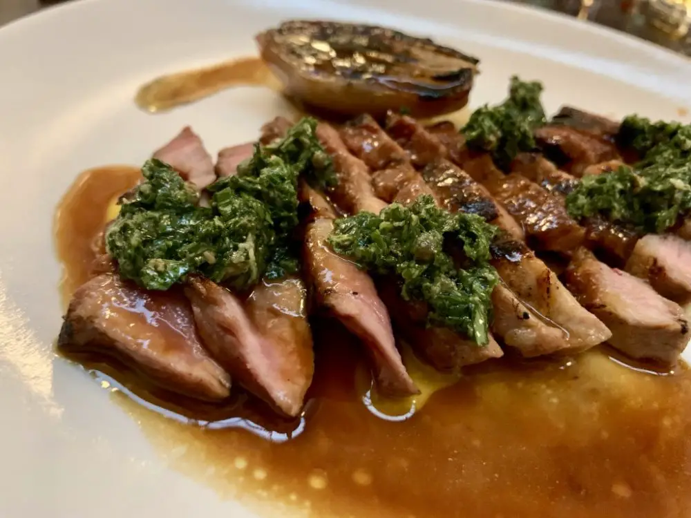 Pork collar with salsa verde at The Pony Bistro in Bristol