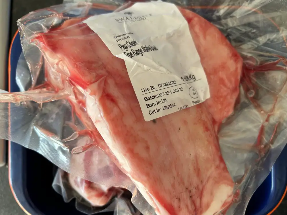 Whole pork cheek from Swaledale Butchers