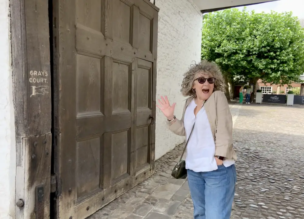 Gingey Bites mum outside Gray's Court, York