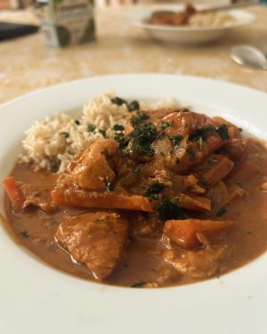 peanut and coconut chicken curry