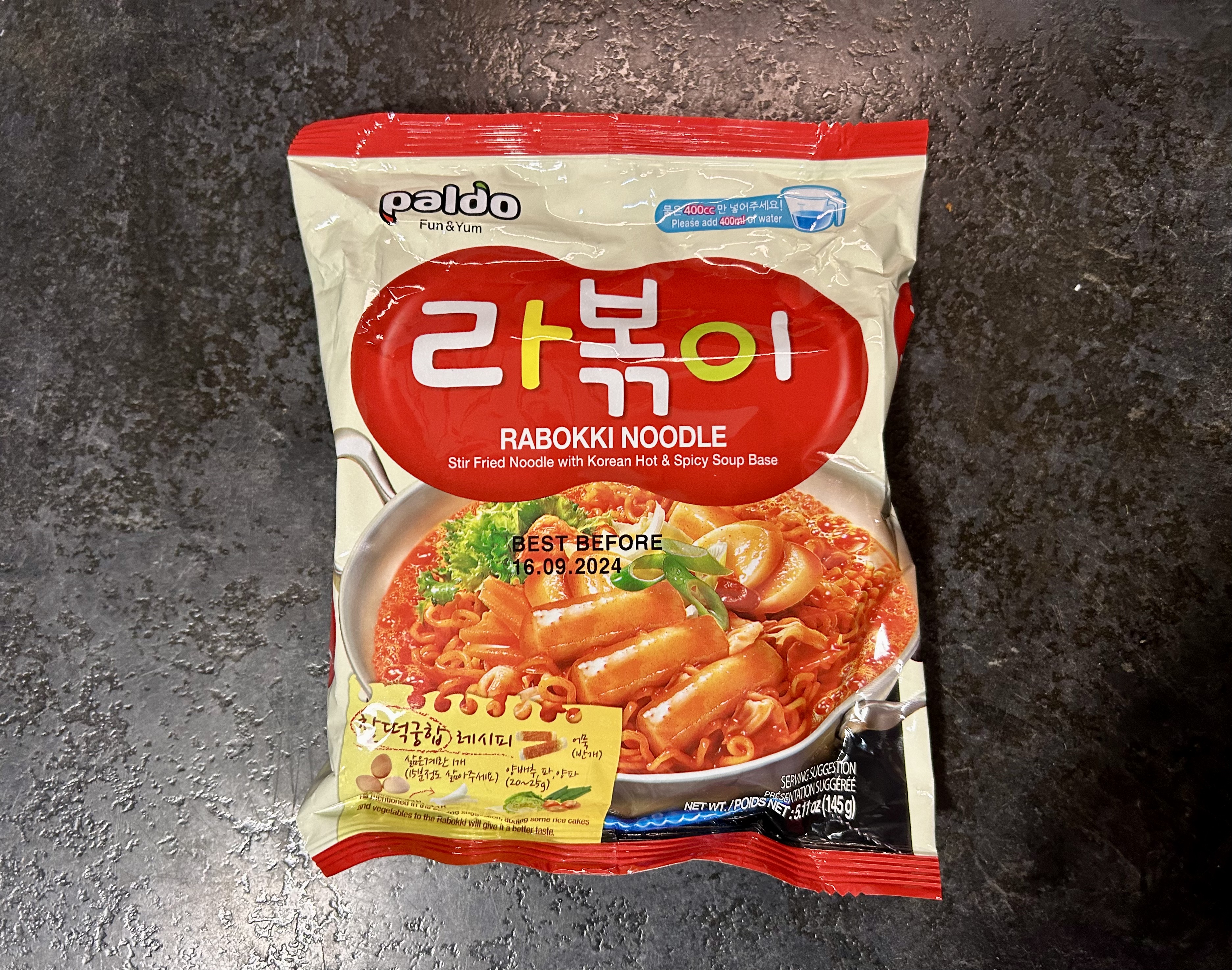 Paldo rabokki noodles