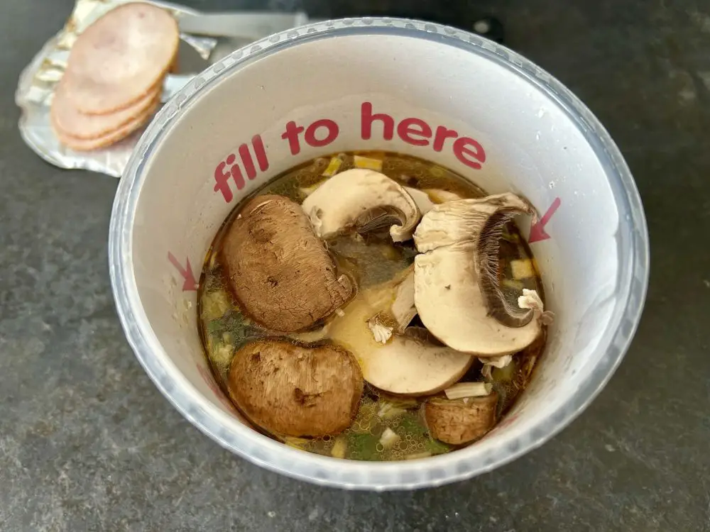 Itsu big bowl noodles with chicken and mushrooms added