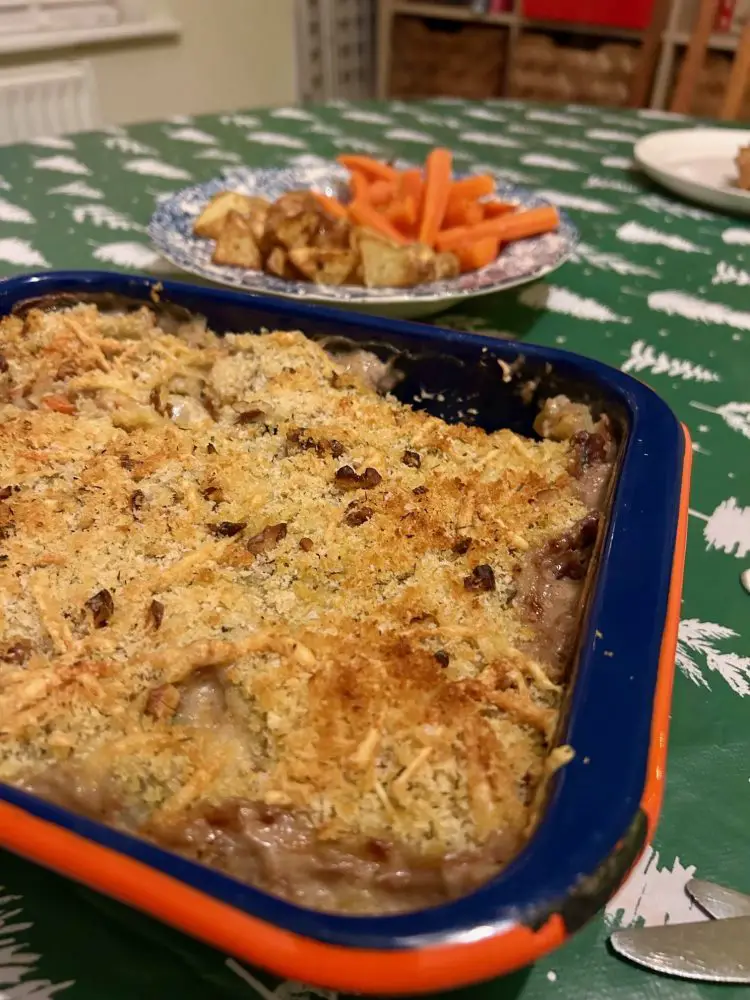 White bean and celery cassoulet hot out the oven