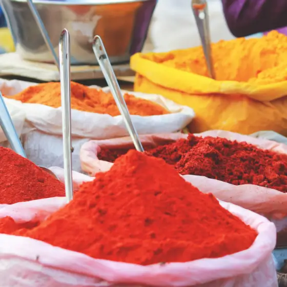 Indian spices at a market