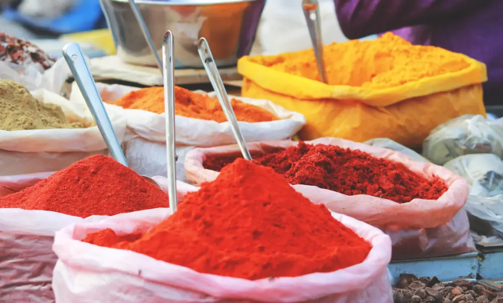 Indian spices at a market