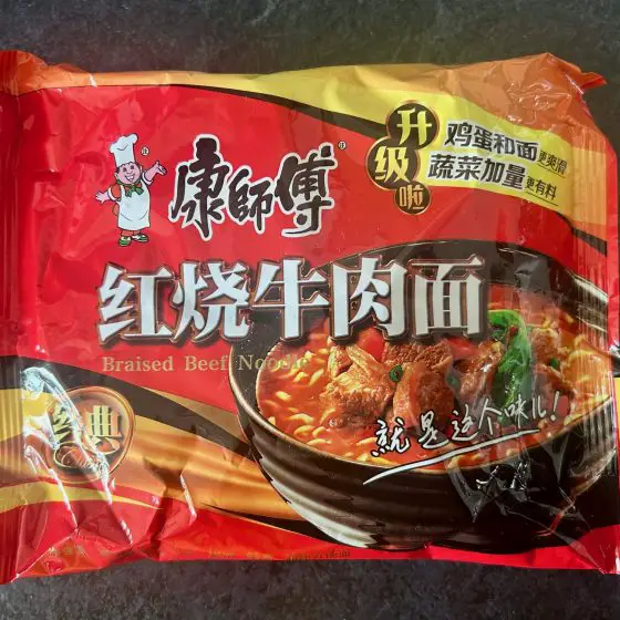 Master Kong braised beef instant noodles