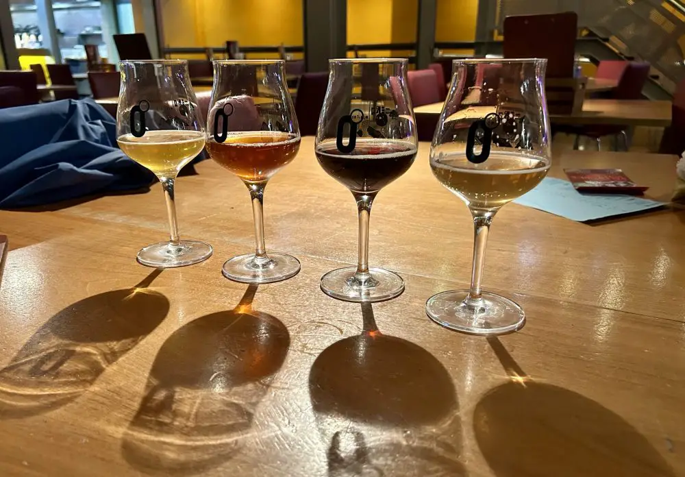 Zero Degrees beer tasting glasses