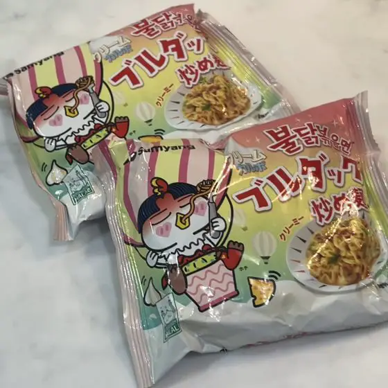 Samyang Buldak cream carbonara in the packetds