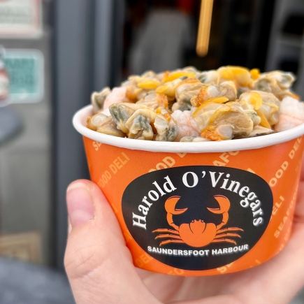 Pot of cockles at Harold O'Vinegars in Saundersfoot