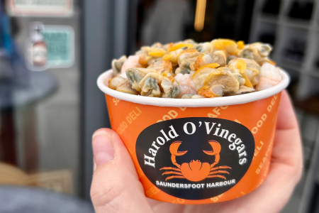 Pot of cockles at Harold O'Vinegars in Saundersfoot