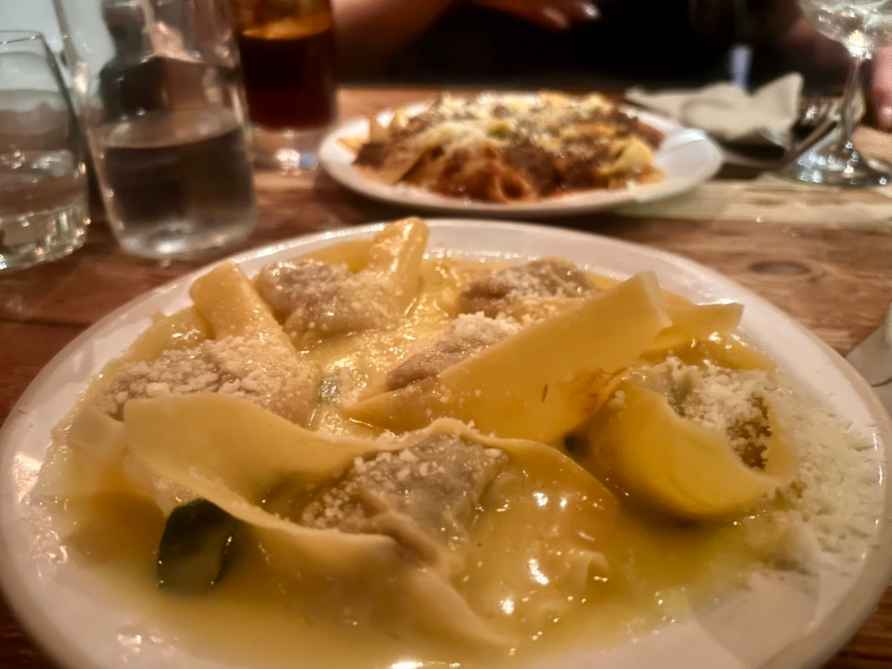 Tortelloni filled with roast pork shoulder in sage butter